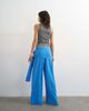 Topshop Topshop plisse wrap scarf detail pants in blue - 2