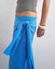 Topshop Topshop plisse wrap scarf detail pants in blue - 4