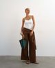 Topshop Topshop plisse wrap scarf detail pants in chocolate-Brown - 4