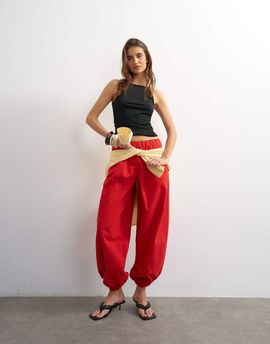 Topshop Topshop poplin balloon pants in red
