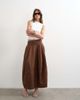Topshop Topshop poplin barrel seamed maxi skirt in chocolate-Brown - 1