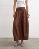 Topshop Topshop poplin barrel seamed maxi skirt in chocolate-Brown - 2
