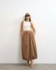 Topshop Topshop poplin bubble hem maxi skirt in chocolate stripe-Brown - 1