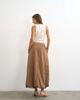 Topshop Topshop poplin bubble hem maxi skirt in chocolate stripe-Brown - 2