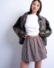 Topshop Topshop poplin mini skirt in brown and blue stripe-Multi - 4