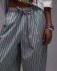 Topshop Topshop poplin pull on wide leg pants in pink and green stripe-Multi - 4