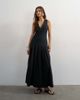 Topshop Topshop poplin structured dropped waist maxi dress in black - 1