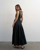 Topshop Topshop poplin structured dropped waist maxi dress in black - 4