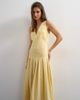 Topshop Topshop poplin structured dropped waist maxi dress in buttermilk-Yellow - 2