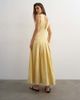Topshop Topshop poplin structured dropped waist maxi dress in buttermilk-Yellow - 4
