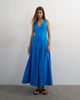 Topshop Topshop poplin structured dropped waist maxi dress in cobalt-Blue - 1