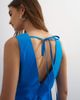 Topshop Topshop poplin structured dropped waist maxi dress in cobalt-Blue - 3