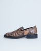 Topshop Topshop Premium Clover real leather loafers with ruched detail in snake print-Multi - 1