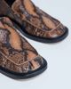 Topshop Topshop Premium Clover real leather loafers with ruched detail in snake print-Multi - 2