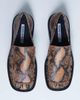Topshop Topshop Premium Clover real leather loafers with ruched detail in snake print-Multi - 3
