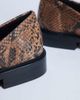 Topshop Topshop Premium Clover real leather loafers with ruched detail in snake print-Multi - 4