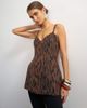 Topshop Topshop premium faux brushed pony structured peplum cami in animal print-Brown - 2