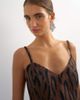 Topshop Topshop premium faux brushed pony structured peplum cami in animal print-Brown - 3