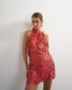 Topshop Topshop premium faux leather fringed mini dress in red-Green - 1
