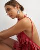 Topshop Topshop premium faux leather fringed mini dress in red-Green - 2