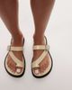 Topshop Topshop Premium Kimberley leather flat sandals in off white - 2