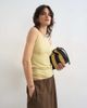 Topshop Topshop premium lyocell blend ribbed racer tank top in soft khaki-Green - 1
