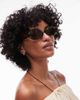 Topshop Topshop Premium Malta round acetate sunglasses in dark green - 1