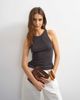 Topshop Topshop premium ribbed racer tank top in slate-Gray - 3