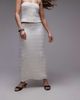 Topshop Topshop premium sequin midi skirt in white - part of a set - 4