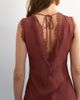 Topshop Topshop premium viscose lace insert pintucked maxi tea dress in rust-Blue - 4