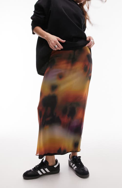 Topshop Topshop Print Mesh Maxi Skirt