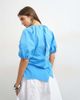 Topshop Topshop puff sleeve wrap hem detail top in cornflower blue - 2