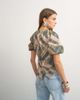 Topshop Topshop puff sleeve wrap hem detail top in green plaid - 4