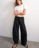 Topshop Topshop Pull-On Barrel jeans in washed black - 1