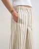 Topshop Topshop pull on barrel leg jeans in ecru stripes-White - 2