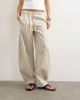 Topshop Topshop pull on barrel leg jeans in ecru stripes-White - 3