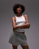 Topshop Topshop pull on crinkle textured boxer short in mono check-Multi - 1