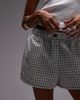 Topshop Topshop pull on crinkle textured boxer short in mono check-Multi - 2