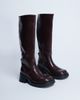 Topshop Topshop Rachel chunky heeled knee boots in chocolate-Brown - 1