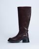Topshop Topshop Rachel chunky heeled knee boots in chocolate-Brown - 3