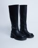 Topshop Topshop Rachel knee high chunky heel boots in black - 1