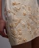 Topshop Topshop raffia embroidered structured bandeau dress in buttermilk-Yellow - 4