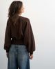 Topshop Topshop raglan cinched waist ruched sweatshirt in chocolate-Brown - 3