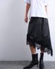 Topshop Topshop real leather lace insert midi skirt in black - 2