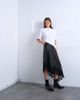 Topshop Topshop real leather lace insert midi skirt in black - 3
