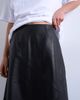Topshop Topshop real leather lace insert midi skirt in black - 4