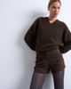 Topshop Topshop real suede mini shorts in chocolate - part of a set-Green - 2