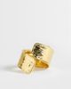 Topshop Topshop Rebecca waterproof hammered ring in gold - 1