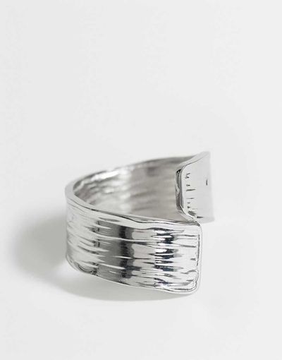 Topshop Topshop Rebecca waterproof hammered ring in silver