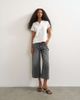Topshop Topshop relaxed mid rise crop jeans in washed black - 1